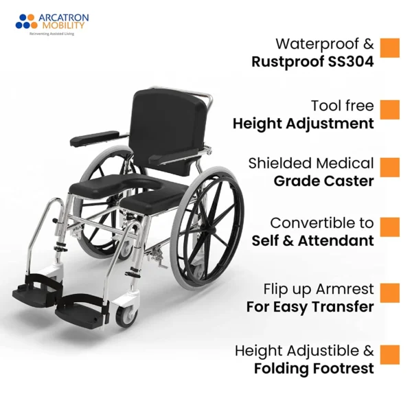 Prime SSS100 | Self Propelled Shower Commode Wheelchair