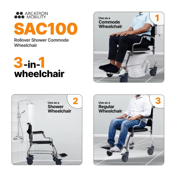 Mobility SAC100 | Multipurpose Shower Commode Wheelchair