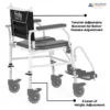 fpa_4 Prime FPA007 | Attendant Propelled Shower Commode Wheelchair