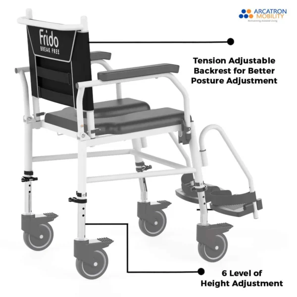 fpa_4 Prime FPA007 | Attendant Propelled Shower Commode Wheelchair