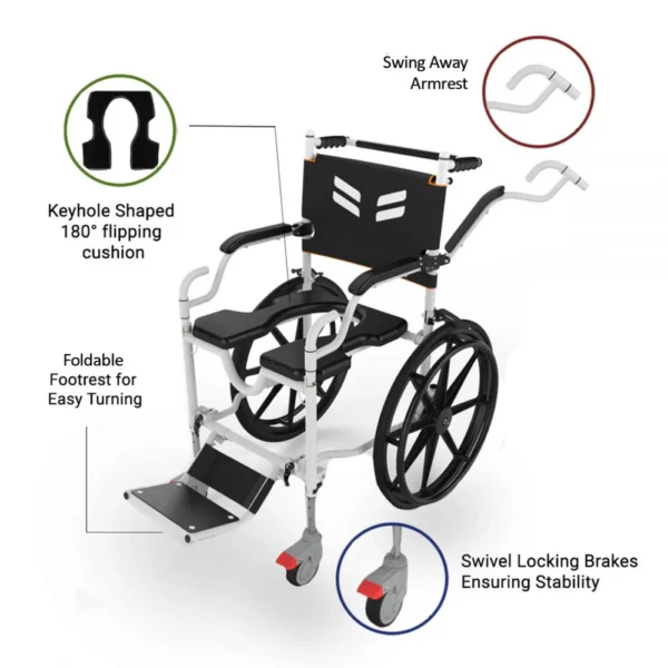 GO Self Propelled | Travel and Shower Commode Wheelchair